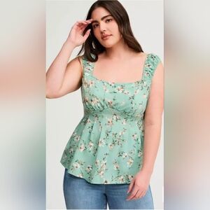 Floral Green Women's Top